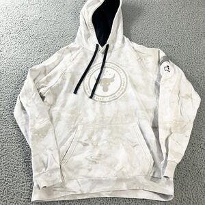 Under Armour Project Rock Hoodie Mens Large White Camo Freedom Pullover USA Flag